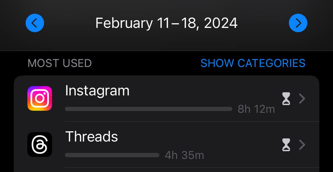 instagram app usage time before